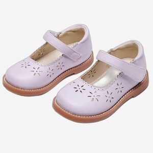 THEE BRON Toddler Girls Mary Jane Shoes Floral Cut-Out  Flats Purple Sz 6m New